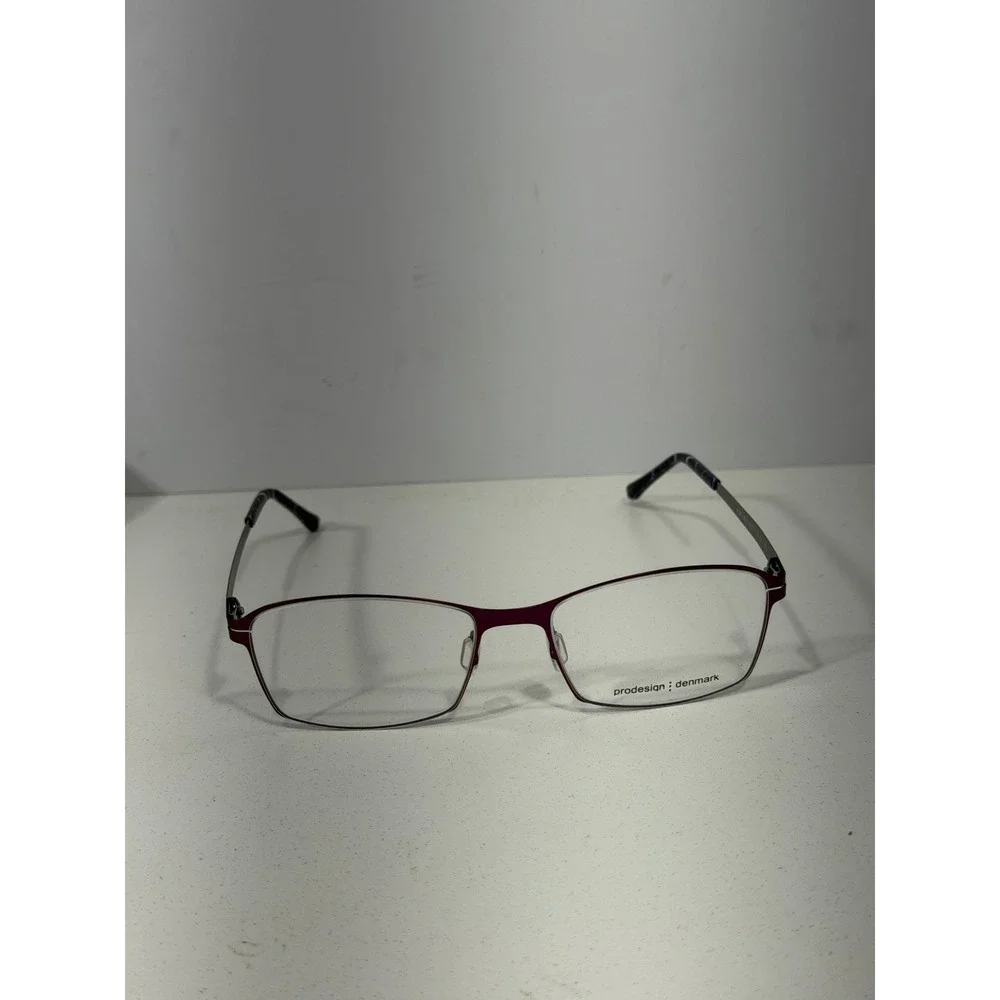 Prodesign‎ Denmark 6128 lilac Silver Rectangular Eyeglass light Frames Japan
